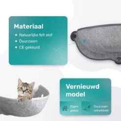Kattenhangmat - Voor Aan Het Raam - Kom Vorm - Kattenmand - Raam - Hangmat Kat - Dieren - Kattenbed - Kattenmand - Slaapplek - Ligplaats - Grijs -Kattenbenodigdheden Winkel 1200x1200 415