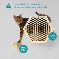 Navaris Katten Klimwand 4-delige Set - Katten Klimmuur Voor Binnenshuis - Kattenmeubel Met Wandmontage - Met Drie Plankjes Voor Meer Klimplezier -Kattenbenodigdheden Winkel 1200x1200 436