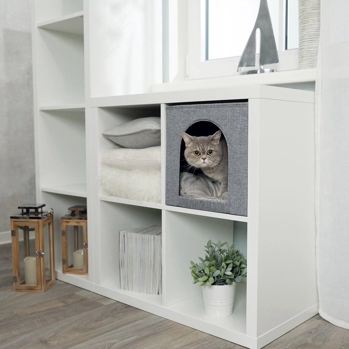 Trixie Kattenmand Iglo Ella Grijs - 33X33X37 CM 2 Trixie Kattenmand Iglo Ella Grijs - 33X33X37 CM - Afbeelding 2