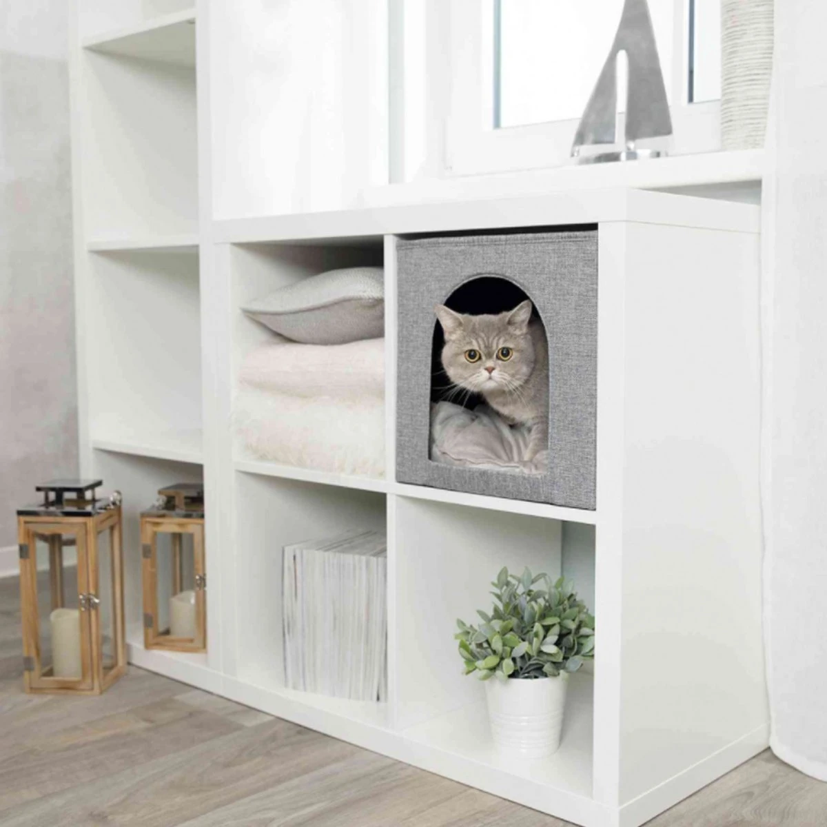 Trixie Kattenmand Iglo Ella Grijs - 33X33X37 CM 3 Trixie Kattenmand Iglo Ella Grijs - 33X33X37 CM - Afbeelding 3