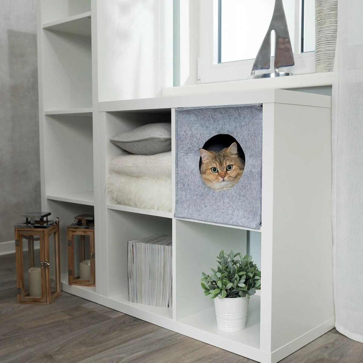 Trixie Kattenmand Iglo Anton Grijs - 33X33X37 CM 2 Trixie Kattenmand Iglo Anton Grijs - 33X33X37 CM - Afbeelding 2