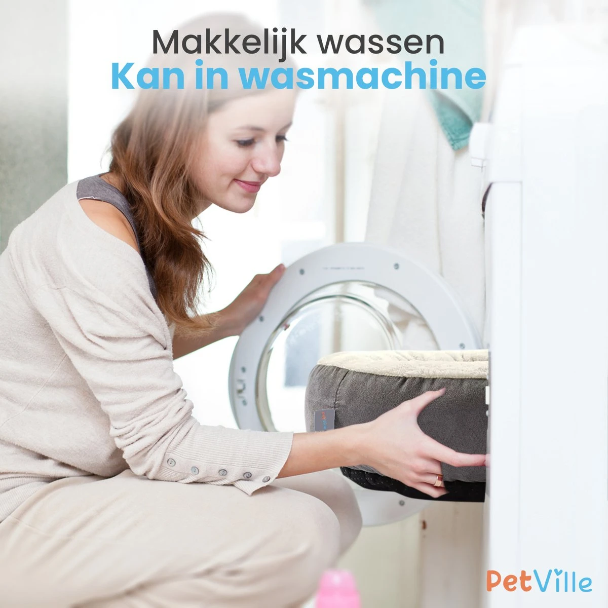 Petville Kattenmand - 50 Cm - Wasbaar - Donut - Waterbestendig - Grijs 4 Petville Kattenmand - 50 Cm - Wasbaar - Donut - Waterbestendig - Grijs - Afbeelding 4