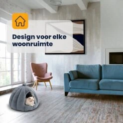 MIRO Katten Huis - Kattenhuizen - Kattenhok - Kattenmand - Dierenhuis - Extra Zacht - Grijs -Kattenbenodigdheden Winkel 1200x1200 544