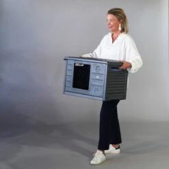 RHRQuality Kattenhuis Voor Binnen En Buiten Kattenhok Villa De Luxe Grijs -Kattenbenodigdheden Winkel 1200x1200 562