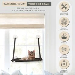 TACTIV PETS® Kattenhangmat | Hangmat Kat | Kattenhangmat Raam | Kattenmand -Kattenbenodigdheden Winkel 1200x1200 577