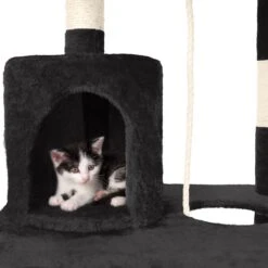 TecTake Stokely - Zwart - Krabpaal - 141 Cm -Kattenbenodigdheden Winkel 1200x1200 699