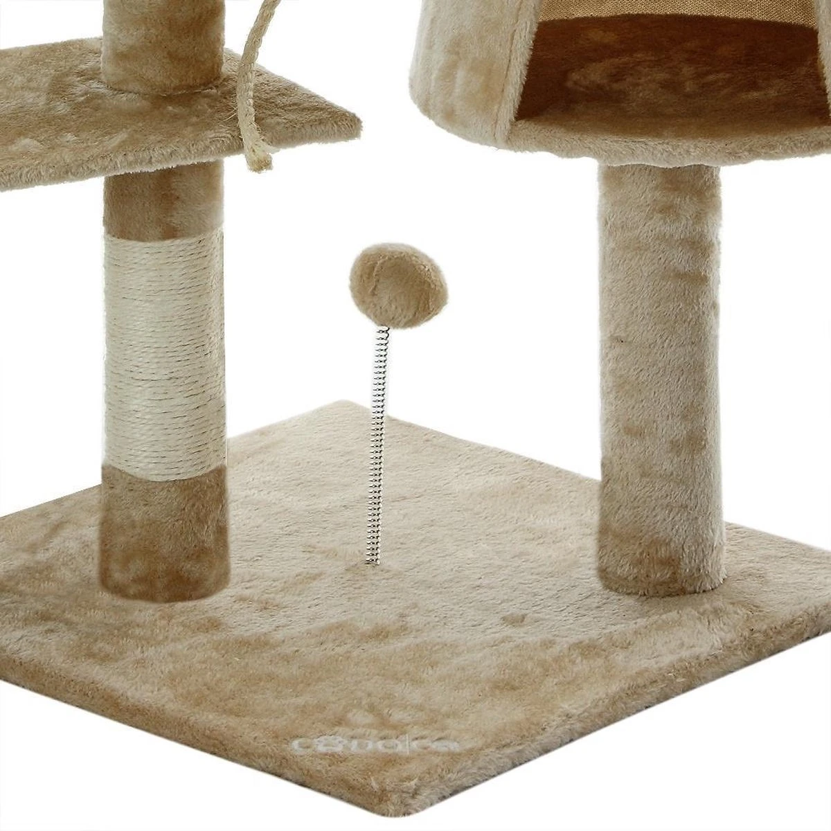 Merkloos Cadoca Kattenboom Beige Met 3 Kijkplekken, 1 Grot, 2 Speelballen En één Touw 4 Merkloos Cadoca Kattenboom Beige Met 3 Kijkplekken, 1 Grot, 2 Speelballen En één Touw - Afbeelding 4