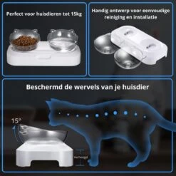 Behave Dubbele Voerbak - Drinkbak - Katten - Verstelbaar - Wit -Kattenbenodigdheden Winkel 1200x1200 822