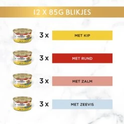 Gourmet Gold Malse Lekkernijen – Kattenvoer Natvoer - Met Kip, Zalm, Rund, Zeevis – 48 X 85 Gr -Kattenbenodigdheden Winkel 1200x1200 84