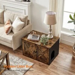 Hoppa! Kattenbak, Kattenhuis, Met Deuren, Vintage Bruin-zwart -Kattenbenodigdheden Winkel 1200x1200 910