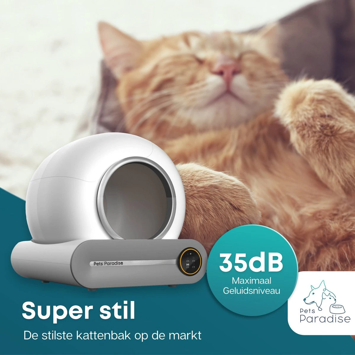 Pets Paradise - Zelfreinigende Kattenbak - Automatische - Elektrische - Scoopfree - Robot Kattenbak - 35dB 7 Pets Paradise - Zelfreinigende Kattenbak - Automatische - Elektrische - Scoopfree - Robot Kattenbak - 35dB - Afbeelding 7