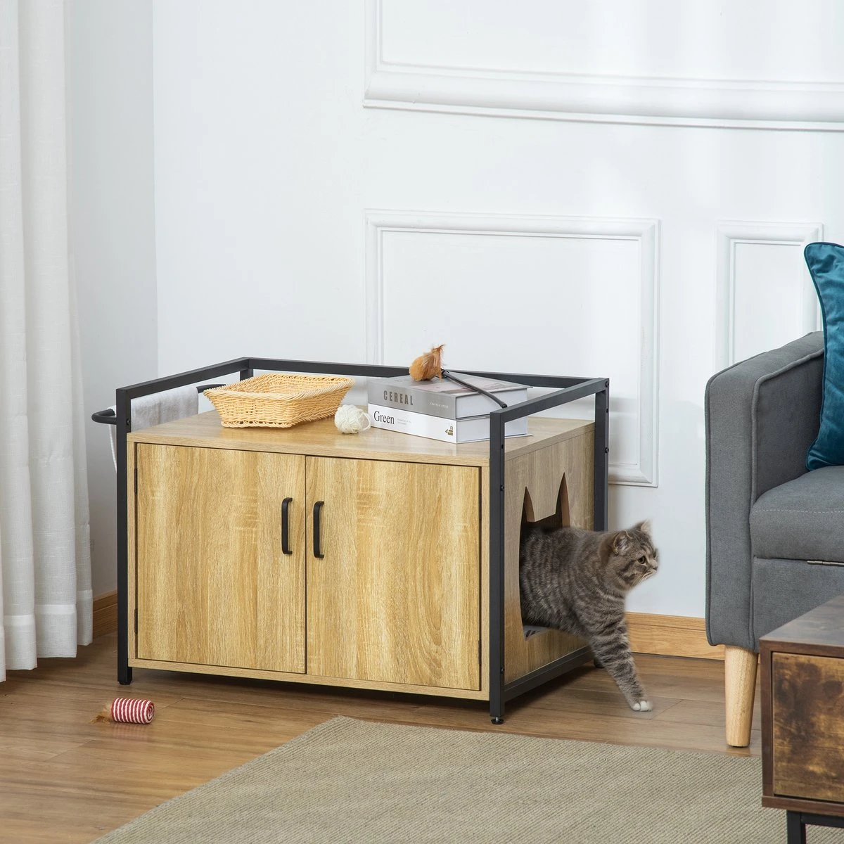 PawHut Katzentoilett Mit Griff D31-053 2 PawHut Katzentoilett Mit Griff D31-053 - Afbeelding 2