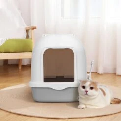 Nobleza ZSW - Kattenbak Met Kattenbakschep - 54x41x45 Cm - Grijs- L -Kattenbenodigdheden Winkel 1200x1200 952