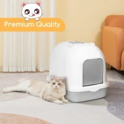 Nobleza ZSW - Kattenbak Met Kattenbakschep - 54x41x45 Cm - Grijs- L -Kattenbenodigdheden Winkel 1200x1200 953