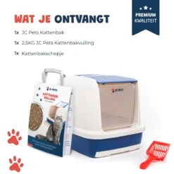 JC Pets Premium Kattenbak Systeem - Inclusief 2.5KG / 4L Kattenbakvulling - Zelfreinigend -Kattenbenodigdheden Winkel 1200x1200 957