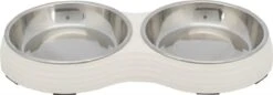 Merkloos Trixie Voerbak Kat Dubbel Melamine / Rvs Wit 2x200 Ml 27x14x3 Cm -Kattenbenodigdheden Winkel 1200x417 1
