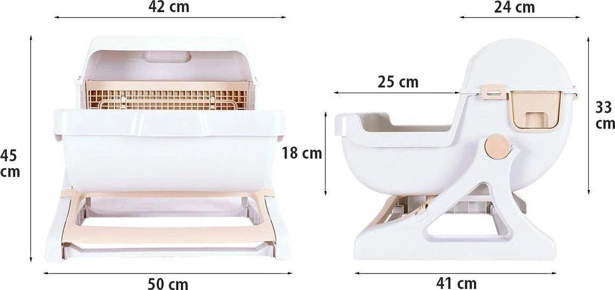 Eyzo Zelfreinigende Kattenbak Roze - 50x50x46 Cm - Toilet Voor Katten 3 Eyzo Zelfreinigende Kattenbak Roze - 50x50x46 Cm - Toilet Voor Katten - Afbeelding 3