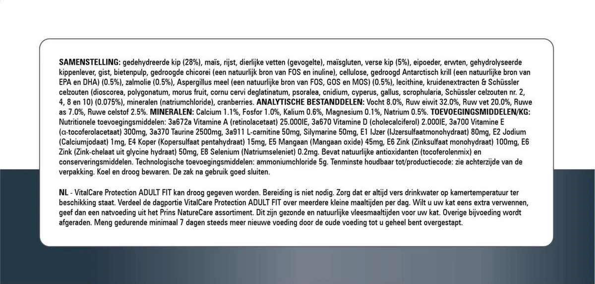 Prins VitalCare Protection Adult Fit Kattenvoer 5 Kg 7 Prins VitalCare Protection Adult Fit Kattenvoer 5 Kg - Afbeelding 7