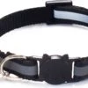 Kattenhalsband Veiligheidssluiting Kattenbandje Kitten Halsband Katten Halsband Reflecterend Verstelbaar 18-32Cm – Zwart