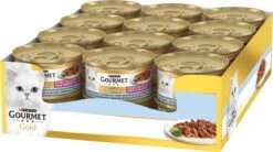 Gourmet Gold Luxe Mix - Kattenvoer Natvoer - Zeevis & Spinazie - 24 X 85 Gr -Kattenbenodigdheden Winkel 1200x671