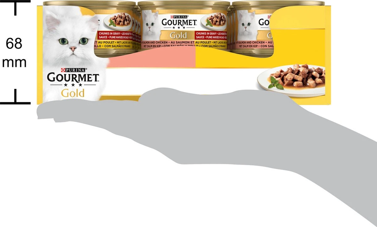 Gourmet Gold Fijne Hapjes - Kattenvoer Natvoer - Zalm & Kip - 24 X 85 Gr 8 Gourmet Gold Fijne Hapjes - Kattenvoer Natvoer - Zalm & Kip - 24 X 85 Gr - Afbeelding 8