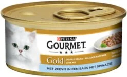 Gourmet Gold Luxe Mix - Kattenvoer Natvoer - Zeevis & Spinazie - 24 X 85 Gr -Kattenbenodigdheden Winkel 1200x734