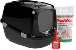 PeeWee Kattenbak XXL EcoDome Startpakket - Zwart - 66,5 X 48,5 X 46,5 Cm -Kattenbenodigdheden Winkel 1200x797 3
