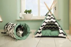 Beeztees Kioni Tipi Tent - Kattenhuis - Zwart/Wit - 50x50x70 Cm -Kattenbenodigdheden Winkel 1200x800 36