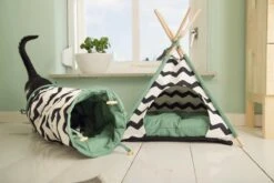 Beeztees Kioni Tipi Tent - Kattenhuis - Zwart/Wit - 50x50x70 Cm -Kattenbenodigdheden Winkel 1200x800 39