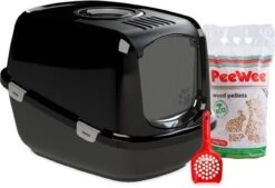 PeeWee Kattenbak XXL EcoDome Startpakket - Zwart - 66,5 X 48,5 X 46,5 Cm -Kattenbenodigdheden Winkel 1200x820 1