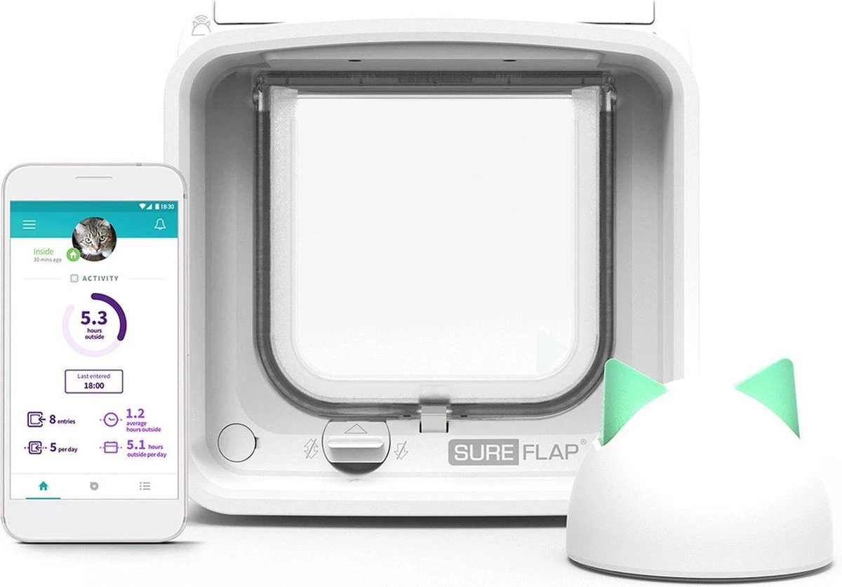 Sureflap Microchip Kattenluik Connect Bundel - - Wit 1 Sureflap Microchip Kattenluik Connect Bundel - - Wit