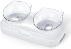 Behave Dubbele Voerbak - Drinkbak - Katten - Verstelbaar - Wit -Kattenbenodigdheden Winkel 1200x838 1