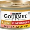 Gourmet Gold Fijne Hapjes - Kattenvoer Natvoer - Zalm & Kip - 24 X 85 Gr