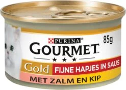 Gourmet Gold Fijne Hapjes - Kattenvoer Natvoer - Zalm & Kip - 24 X 85 Gr