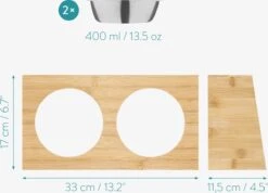 Navaris Verhoogd Dubbel Dieren Voedingsstation - 2 Kommen Voor Katten En Kleine Honden - Roestvrij Staal - Verhoogde Bamboe Standaard -Kattenbenodigdheden Winkel 1200x864 3