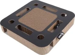 Interactief Krabspeelgoed Van Karton Met Balletje En Belletje - District 70 SPY - Zwart Of Wit 35x35x6cm - Zwart