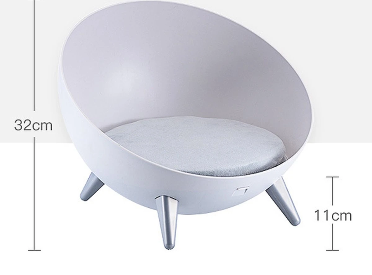 Cats&Co Hemisferische Designer Kattenstoel Kunststof Wit 2 Cats&Co Hemisferische Designer Kattenstoel Kunststof Wit - Afbeelding 2