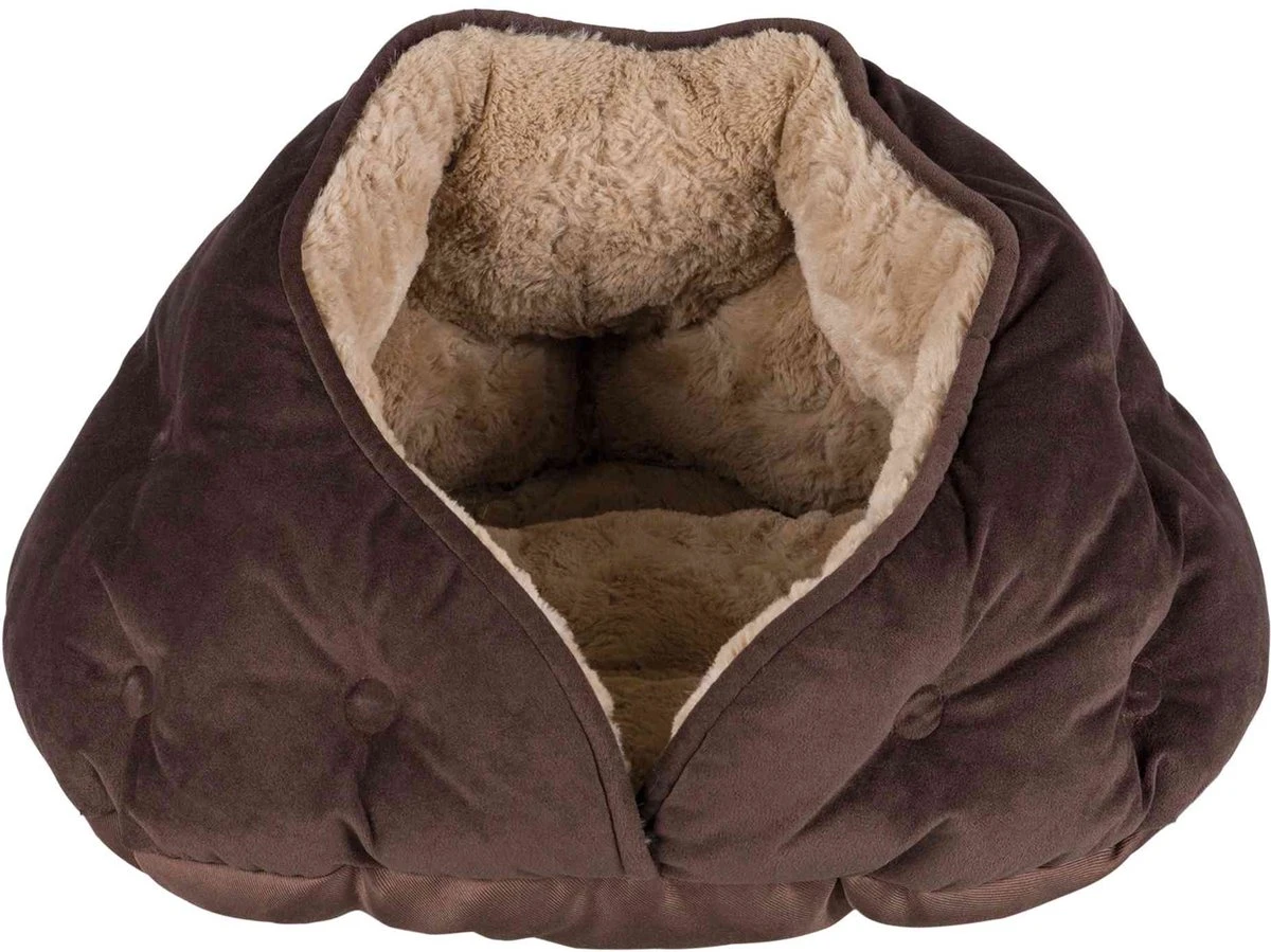 Trixie Kattenmand Iglo Malu Bruin / Lichtbruin - 47X41X27 CM 1 Trixie Kattenmand Iglo Malu Bruin / Lichtbruin - 47X41X27 CM