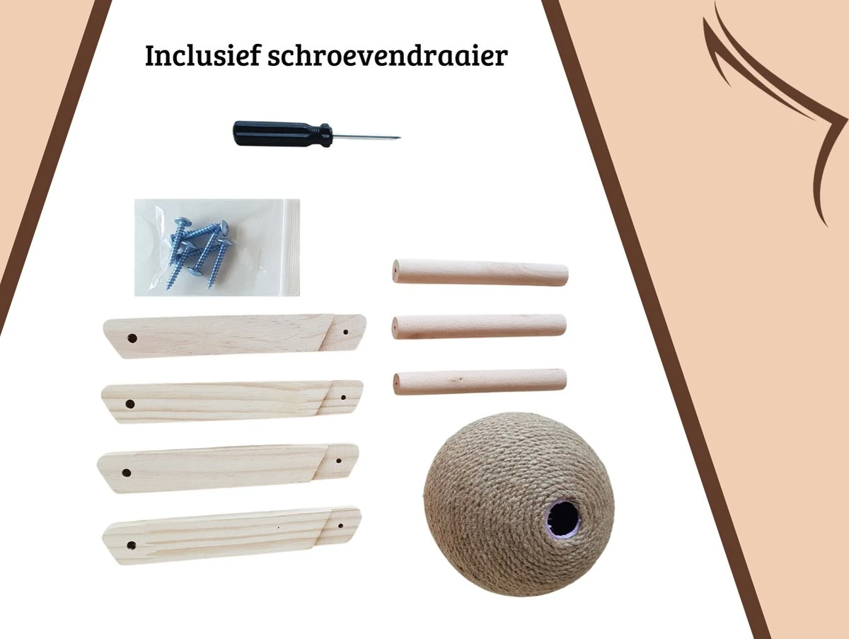 Janse Katten Krab Bal - Katten Speelgoed - Krabmeubel - Kattenkrabpaal - Krabplank - Krabbal - Kattenspeeltje - Krabbol - Inclusief Kattenkruid 5 Janse Katten Krab Bal - Katten Speelgoed - Krabmeubel - Kattenkrabpaal - Krabplank - Krabbal - Kattenspeeltje - Krabbol - Inclusief Kattenkruid - Afbeelding 5