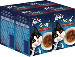 Felix Soup Vlees Selectie - Katten Natvoer - 24 X 48g -Kattenbenodigdheden Winkel 1200x911