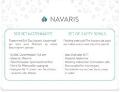 Navaris Voerbakjes Voor Katten - Set Van 3 Voer- En Waterbakken - Met Kattenkopjes Vorm - Antislip - Etensbakjes In Grijs, Wit En Zwart -Kattenbenodigdheden Winkel 1200x921 7