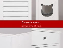 WONDERMAKE® Grote Kattenkast Houten Voor Kattenbak Kattentoilet, XL-kattenbak Dressoir Kastje Met Schuiflade, Designer Kattenhuis Met Kattenhol Kattenbakkast, Kasten Kast Voor Katten Binnen Hoog, 51 X 46 X 96 Cm, Wit -Kattenbenodigdheden Winkel 1200x922 8