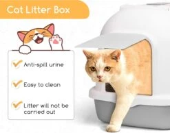 Nobleza ZSW - Kattenbak Met Kattenbakschep - 54x41x45 Cm - Grijs- L -Kattenbenodigdheden Winkel 1200x943