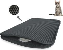 Kattenbakmat - 40 X 50 Cm - Grijs - Uitloopmat Kat - Kattenbakvulling - Opvang Ruimte - Grit Opvanger - Waterdicht - Eco-friendly