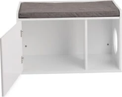 Relaxdays Kattenbak Ombouw - Met Zitkussen - Kattenhuis Wit - Kattenmeubel - Kattenkast -Kattenbenodigdheden Winkel 1200x950 3