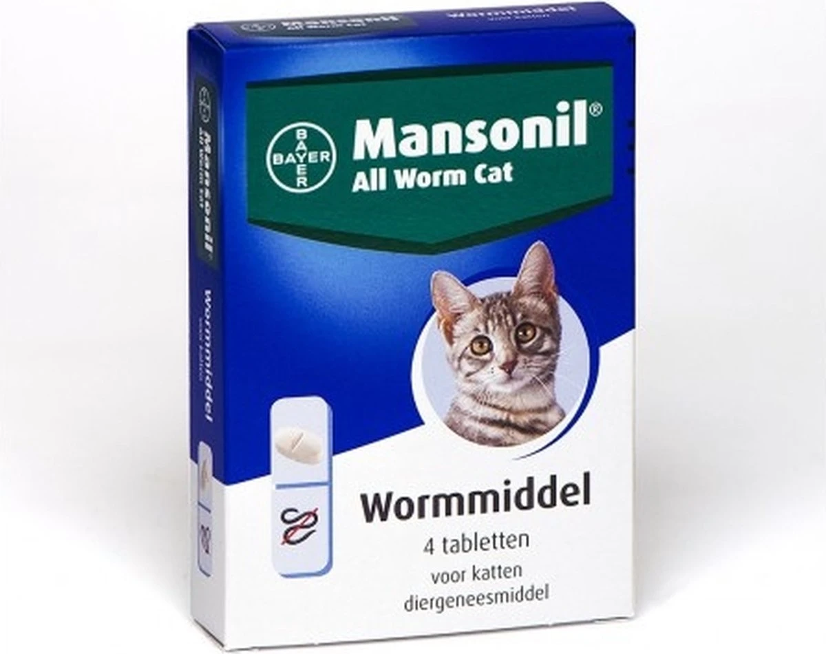 Mansonil All Worm Cat Ontworming - Kat - 4 Tabletten 11 Mansonil All Worm Cat Ontworming - Kat - 4 Tabletten - Afbeelding 11