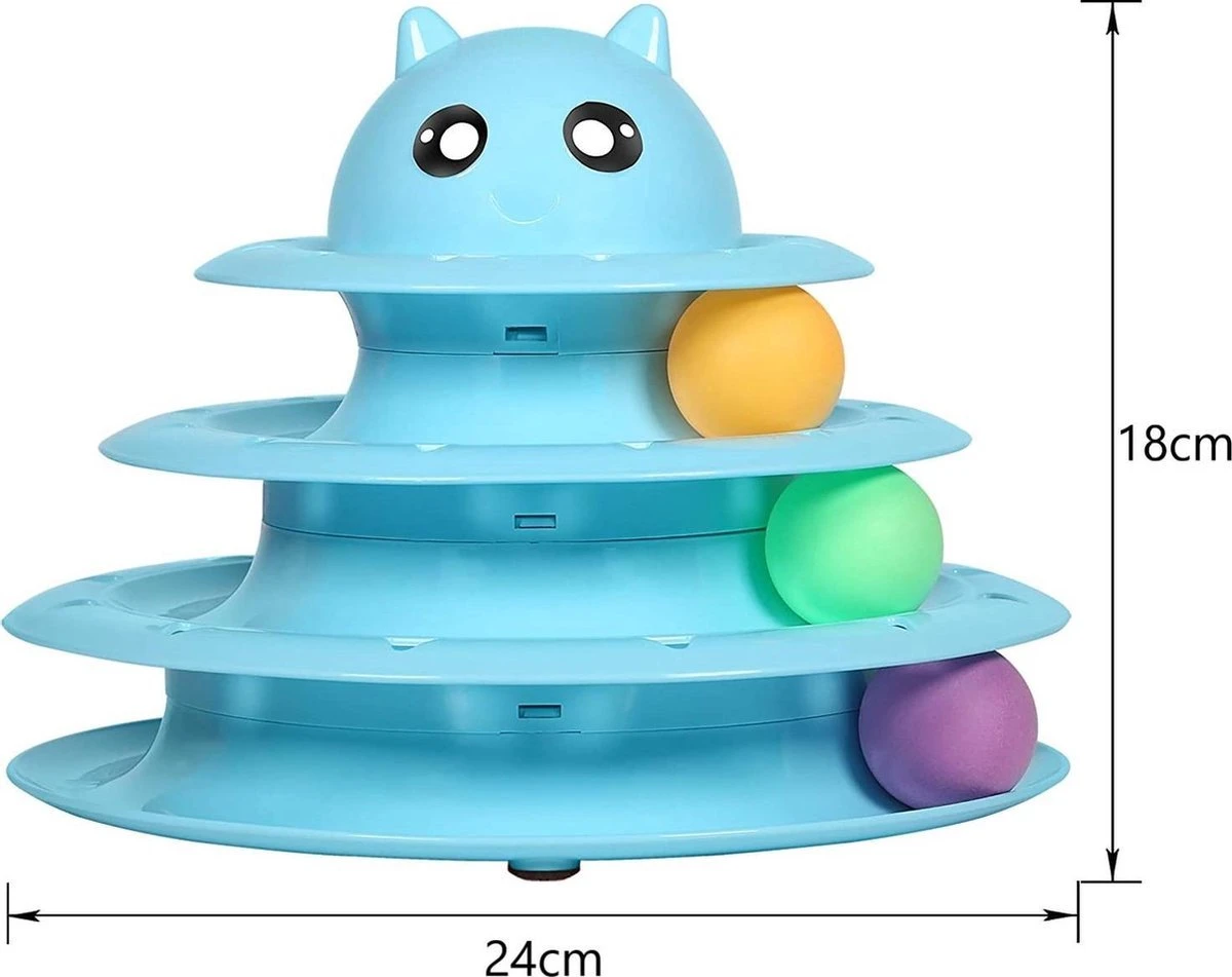 Sefaras Kattenspeeltjes - Set Bestaande Uit 14 Stuks - Kattenspeelgoed - Rond Draaiende Bal - Kattenspeeltje - Intelligente Kattenspeelgoed - Catch The Balls - Blauw 3 Sefaras Kattenspeeltjes - Set Bestaande Uit 14 Stuks - Kattenspeelgoed - Rond Draaiende Bal - Kattenspeeltje - Intelligente Kattenspeelgoed - Catch The Balls - Blauw - Afbeelding 3