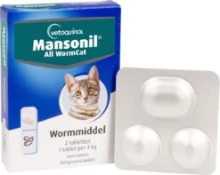 Mansonil All Worm Cat Ontworming - Kat - 2 Tabletten -Kattenbenodigdheden Winkel 1200x955 6