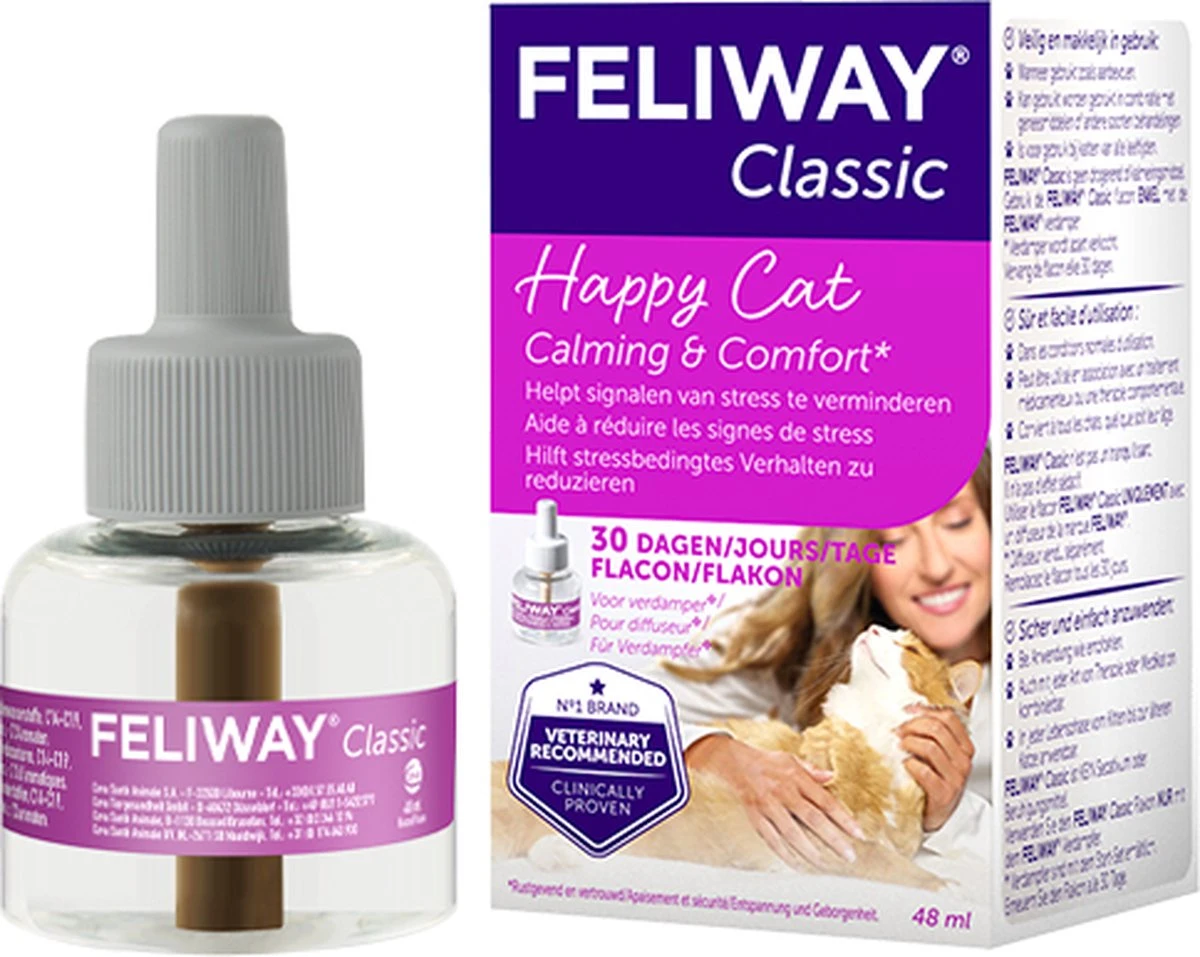 Feliway Classic - Navulling - 3 X 48 Ml - Anti-stress Kat 8 Feliway Classic - Navulling - 3 X 48 Ml - Anti-stress Kat - Afbeelding 8