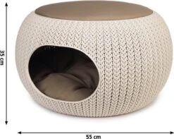 Curver Cozy Pet Home - Kattenmand - Crème - Ø 55 Cm -Kattenbenodigdheden Winkel 1200x958